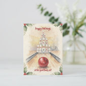 Christmas Bowling Holiday Greeting Cards Feestdagenkaart (Staand voorkant)