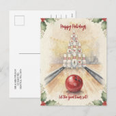 Christmas Bowling Holiday Greeting Cards Feestdagenkaart (Voorkant / Achterkant)