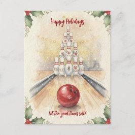 Christmas Bowling Holiday Greeting Cards Feestdagenkaart