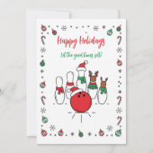 Christmas Bowling Holiday Greeting Cards Feestdagenkaart (Voorkant)