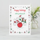 Christmas Bowling Holiday Greeting Cards Feestdagenkaart (Staand voorkant)