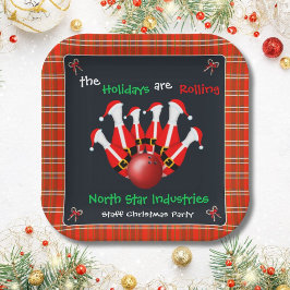 Christmas Bowling Holiday Party Papieren Bordje