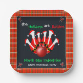 Christmas Bowling Holiday Party Papieren Bordje (Voorkant)