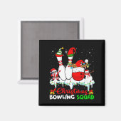 Christmas Bowling Squad Dabbing Santa Elf Bowling  Magneet (Voorkant / Achterkant)