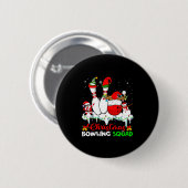 Christmas Bowling Squad Dabbing Santa Elf Bowling  Ronde Button 5,7 Cm (Voorkant /achterkant)