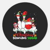 Christmas Bowling Squad Dabbing Santa Elf Bowling Ronde Sticker (Voorkant)