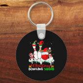 Christmas Bowling Squad Dabbing Santa Elf Bowling  Sleutelhanger (Voorkant)