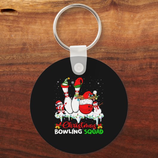 Christmas Bowling Squad Dabbing Santa Elf Bowling  Sleutelhanger (Voorkant)