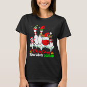 Christmas Bowling Squad Dabbing Santa Elf Bowling T-shirt (Voorkant)