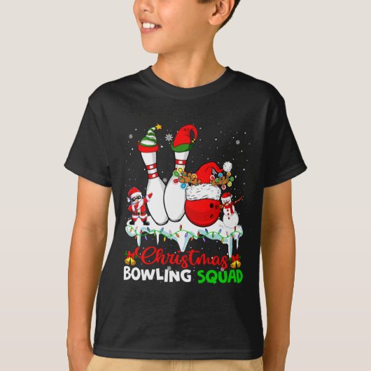 Christmas Bowling Squad Dabbing Santa Elf Bowling  T-shirt (Voorkant)