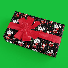 Christmas Bowling with Santa Claus Cadeaupapier