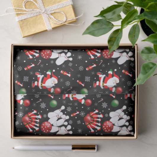 Christmas Bowling with Santa Claus Tissuepapier (Geschenk)