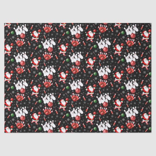 Christmas Bowling with Santa Claus Tissuepapier (Voorkant)