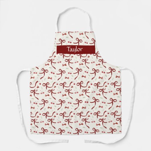 Christmas bows All-Over Print Apron, Medium Apron Schort (Voorkant)
