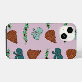 Christmas Bows and Pinecones iPhone 14 Hoesje
