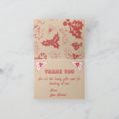 Christmas Bows Candy Canes and Leaves  Bedankkaart (Binnen)