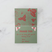 Christmas Bows Candy Canes and Leaves  Bedankkaart (Binnen)