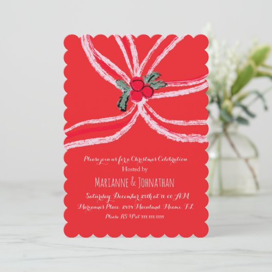 Christmas Bows Corporate Office Event Kaart (Staand voorkant)