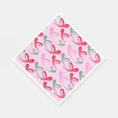 Christmas bows green pink whimiscal hand drawn servet (Hoek)