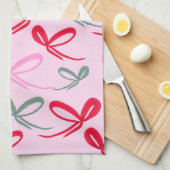 Christmas Bows Reversible Color Theedoek (Quarter Fold)