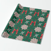 Christmas Bows Wrapping Paper Cadeaupapier (Uitgerold)