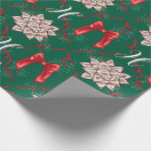 Christmas Bows Wrapping Paper Cadeaupapier (Hoek)