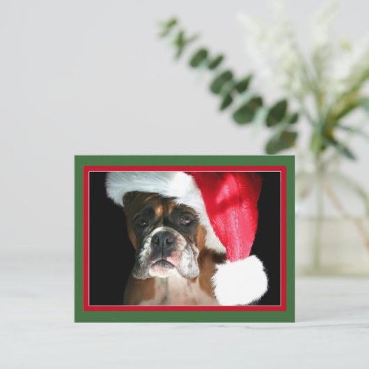 Christmas Boxer Dog briefkaart (Staand voorkant)