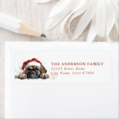 Christmas Boxer Dog Retour Adreslabels Etiket (Insitu)