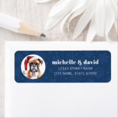 Christmas Boxer Dog Retour Adreslabels Etiket (Insitu)