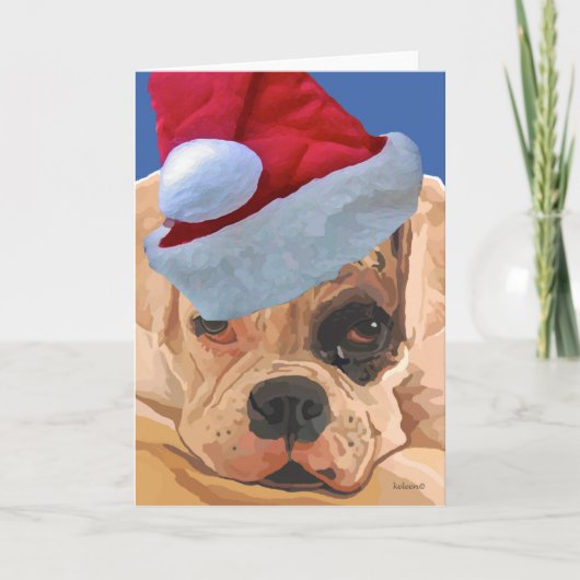 Christmas Boxer Groet Kaart (Voorkant)