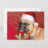Christmas Boxer hond Feestdagenkaart (Voorkant / Achterkant)