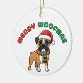 Christmas Boxer Ornament: Merry Woofmas Keramisch Ornament (Links)