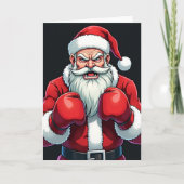Christmas Boxing Santa Kaart (Voorkant)