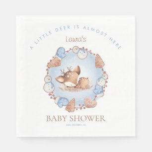 Christmas Boy Baby shower Blauw Herten Papier Serv Servet