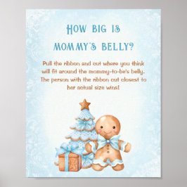 Christmas Boy Baby shower Hoe groot is mama's buik Poster