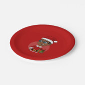 Christmas boy cartoon paper plates papieren bordje (Gekanteld)