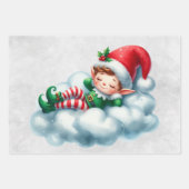 Christmas Boy Elf slaapt op een wolk Inpakpapier Vel (Voorkant 2)