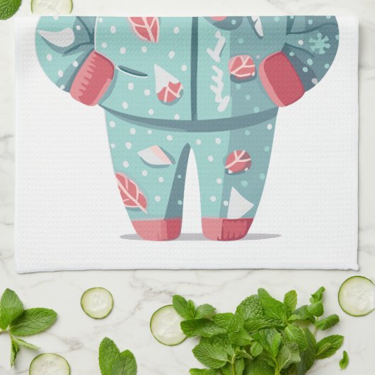 Christmas Boy Face Personalized  Theedoek (Gevouwen)