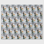 Christmas Boy With Pine Tree and Dog Cadeaupapier (Vlak)