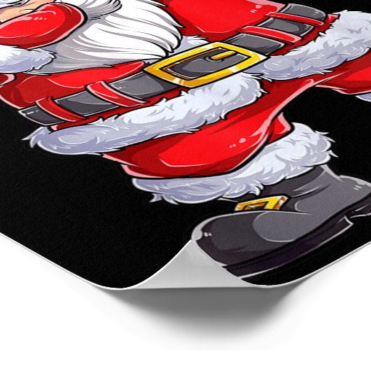 Christmas Boys Dabbing Santa Claus Girls Funny Xma Poster (Hoek)