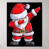 Christmas Boys Dabbing Santa Claus Girls Funny Xma Poster (Voorkant)