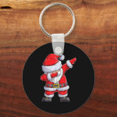 Christmas Boys Dabbing Santa Claus Girls Funny Xma Sleutelhanger (Voorkant)