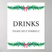 Christmas Branch Drink Baby shower Poster (Voorkant)