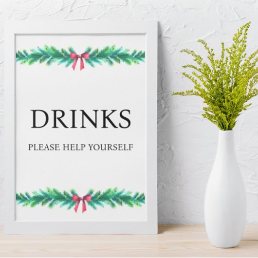 Christmas Branch Drink Baby shower Poster