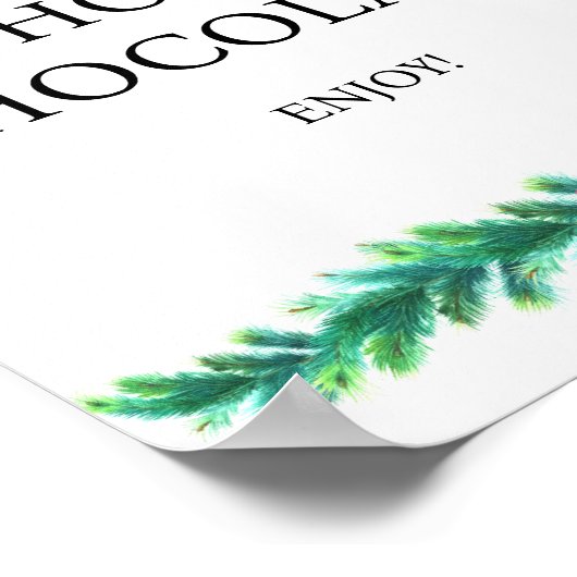 Christmas Branch Hot Chocolate Baby shower Poster (Hoek)