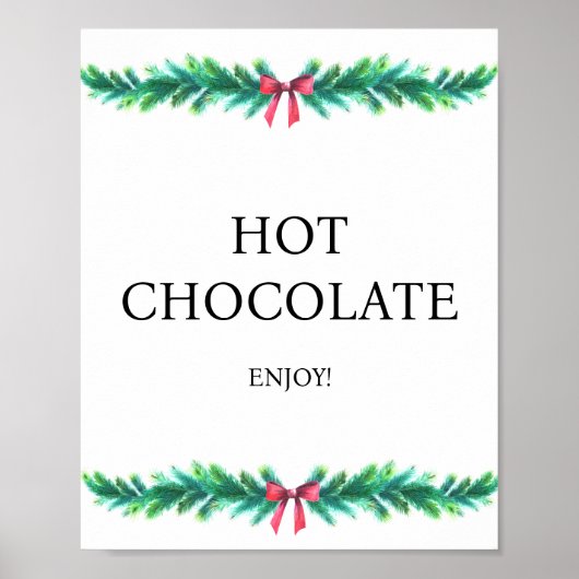 Christmas Branch Hot Chocolate Baby shower Poster (Voorkant)