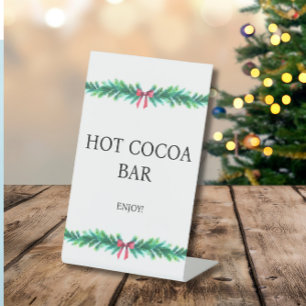 Christmas Branch Hot Cocoa Baby shower Reclamebord Met Voetstuk