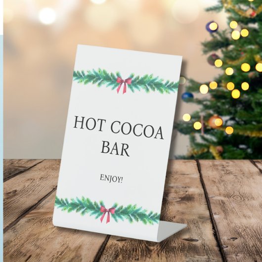 Christmas Branch Hot Cocoa Baby shower Reclamebord Met Voetstuk