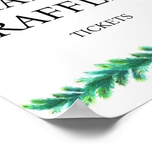 Christmas Branch Luier Raffle Baby shower Poster (Hoek)