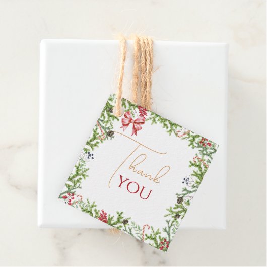 Christmas Branches Baby shower Dank u Bedankjes Labels (In situ)
